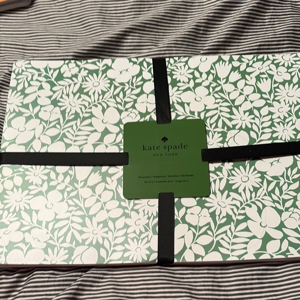 Kate Spade Floral Green and White Placemats